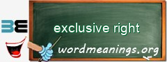 WordMeaning blackboard for exclusive right